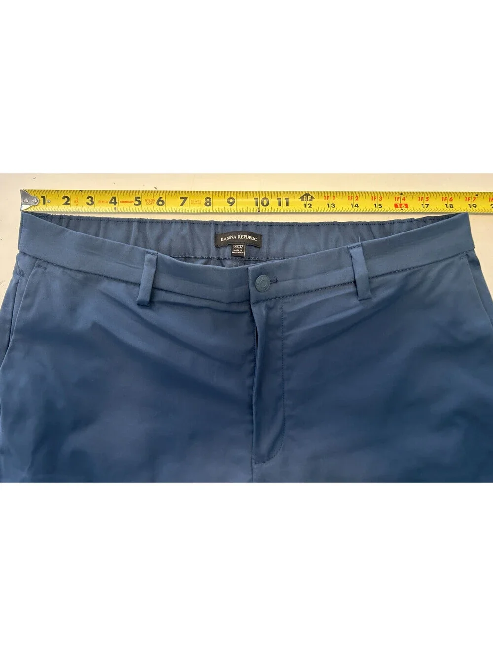 Banana Republic Men's 38x32 Flat Front Tech Pants Blue Polyester